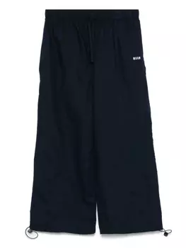 MSGM Kids спортивные брюки с вышитым логотипом, синий
