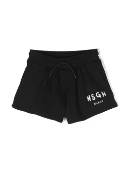 MSGM Kids спортивные шорты с логотипом, черный