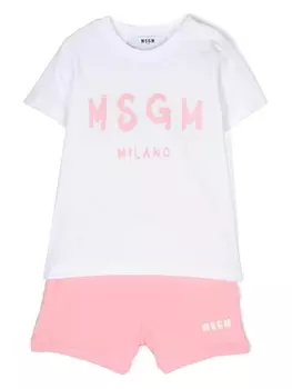 MSGM Kids спортивный костюм с логотипом, белый
