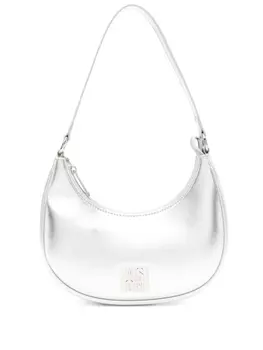 MSGM Kids сумка на плечо из ткани ламе, серебристый