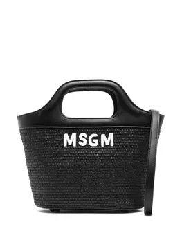 MSGM Kids сумка-тоут с вышитым логотипом, черный