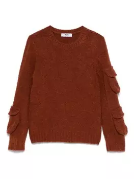 MSGM Kids свитер букле, коричневый