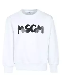 MSGM Kids толстовка с логотипом, белый