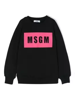 MSGM Kids толстовка с логотипом, черный