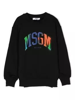MSGM Kids толстовка с логотипом, черный