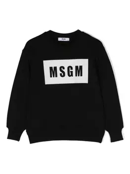 MSGM Kids толстовка с логотипом, черный