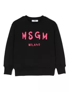 MSGM Kids толстовка с логотипом, черный