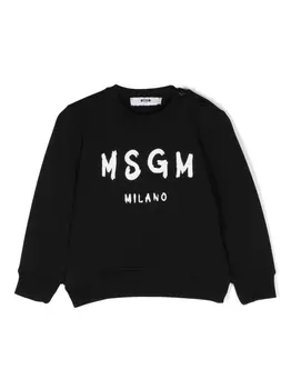 MSGM Kids толстовка с логотипом, черный