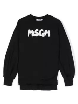 MSGM Kids толстовка с логотипом, черный
