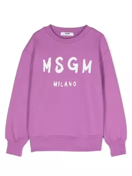 MSGM Kids толстовка с логотипом, фиолетовый