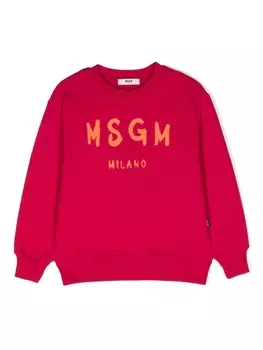 MSGM Kids толстовка с логотипом, розовый