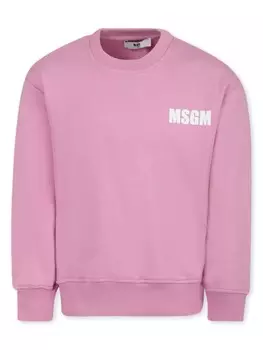 MSGM Kids толстовка с логотипом, розовый