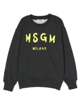 MSGM Kids толстовка с логотипом, серый