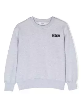MSGM Kids толстовка с логотипом, серый