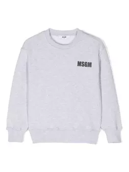 MSGM Kids толстовка с логотипом, серый