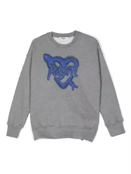 MSGM Kids толстовка с логотипом, серый