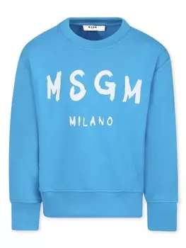MSGM Kids толстовка с логотипом, синий