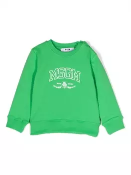 MSGM Kids толстовка с логотипом, зеленый
