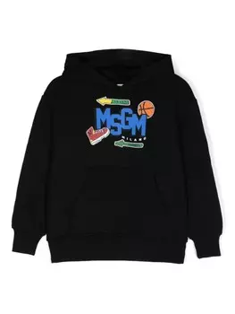 MSGM Kids толстовка с принтом «Баскетбол», черный