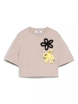 MSGM Kids укороченная футболка, нейтральный