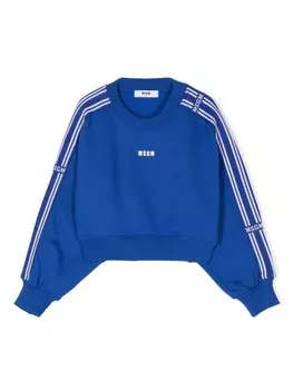 MSGM Kids укороченная толстовка, синий
