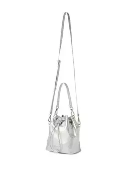 MSGM кожаная сумка-ведро, серебристый