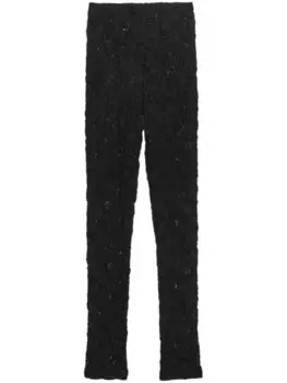 MSGM кружевные трикотажные брюки, черный