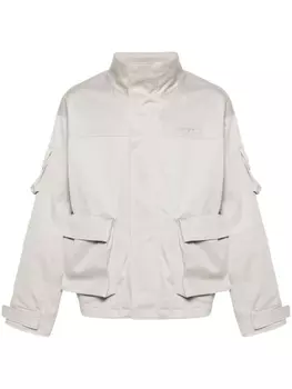 MSGM куртка карго с вышитым логотипом, серый