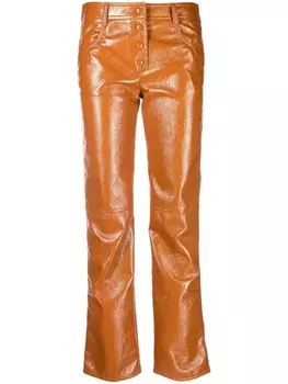 MSGM лакированные брюки прямого кроя, оранжевый