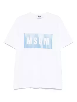 MSGM logo-print Футболка, белый