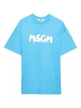 MSGM logo-print Футболка, синий