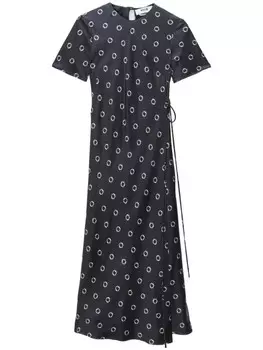 MSGM макси-платье с графическим принтом, черный