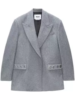 MSGM однобортный блейзер с люверсами, серый