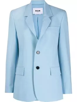 MSGM однобортный блейзер, синий