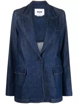 MSGM однобортный блейзер, синий