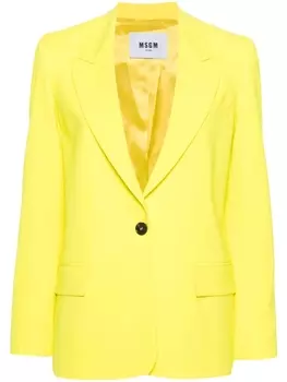 MSGM однобортный пиджак с заостренными лацканами, желтый