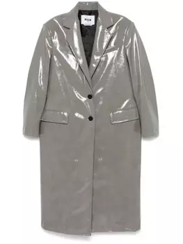 MSGM пальто из искусственной кожи, серый