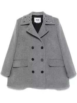MSGM пальто с люверсами, серый