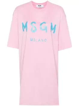 MSGM платье-футболка с логотипом, розовый