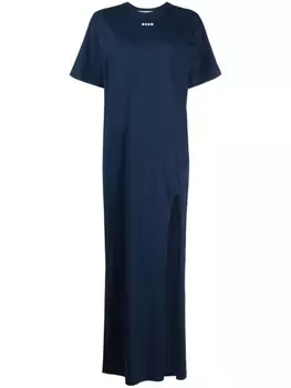 MSGM платье-футболка с логотипом, синий