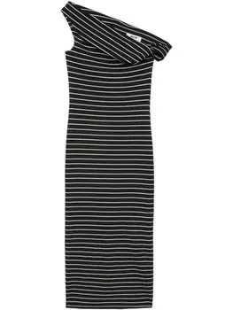 MSGM платье макси с драпировкой, черный