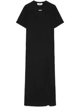 MSGM платье макси с логотипом, черный