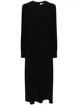 MSGM платье макси с объемными рукавами, черный