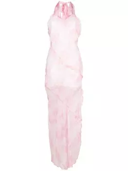 MSGM платье макси с оборками, розовый