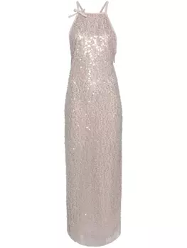 MSGM платье макси с пайетками, серый