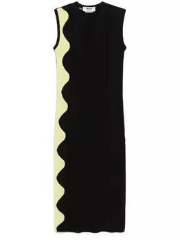 MSGM платье макси с узором, черный