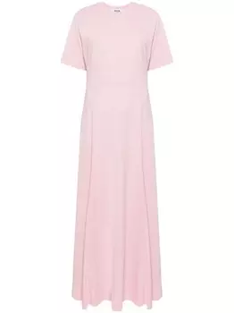 MSGM платье макси с вышитым логотипом, розовый