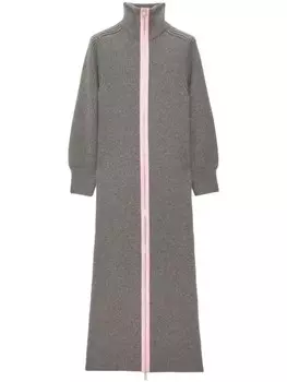 MSGM платье макси с высоким воротником, серый