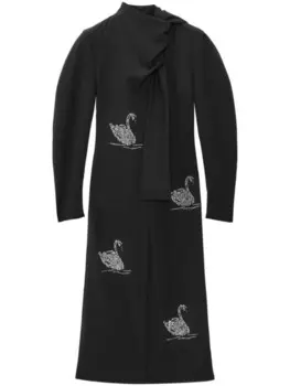 MSGM платье макси со стразами, черный