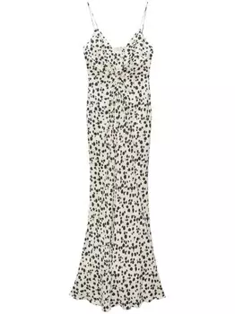 MSGM платье макси в горох, белый